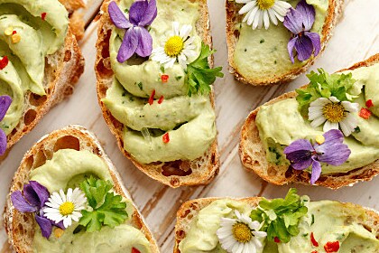 Canapés met avocadomousse